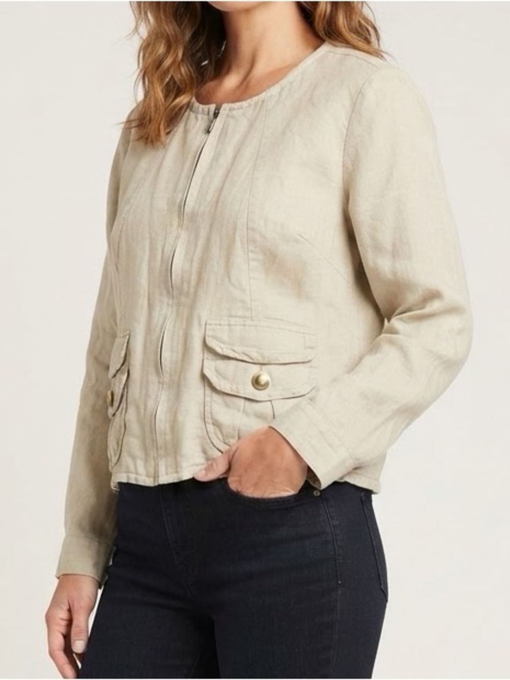 Chico’s Zip Jacket Tan‎